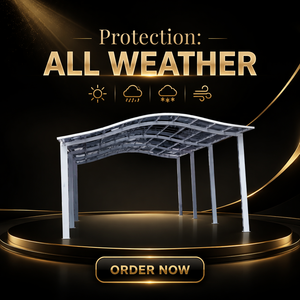 Abri de <span class=keywords><strong>voiture</strong></span> <span class=keywords><strong>en</strong></span> polycarbonate blanc durable, abri de stationnement extérieur avec protection UV, auvent imperméable pour voitures et petits véhicules - Product Image 1
