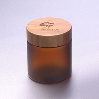 Botol Kemasan Kosmetik 250ml 500ml Botol Plastik Amber PET dengan Pompa Losion Bambu