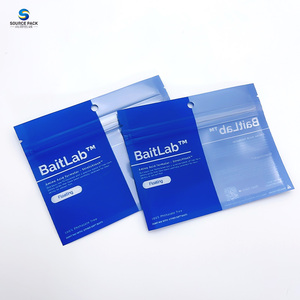 Bolsas de Embalaje de Plástico Suave con Cierre <span class=keywords><strong>Zip</strong></span> de 3 Lados, Reciclables, con Logotipo Personalizado, para Señuelos de Pesca y Cebos de Gusano, con Orificio para Colgar - Product Image 5