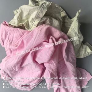 Trapos de Camiseta Reciclados de Color Claro - Trapos 100% Algodón de Alta Absorción para Limpieza en Talleres - Product Image 4