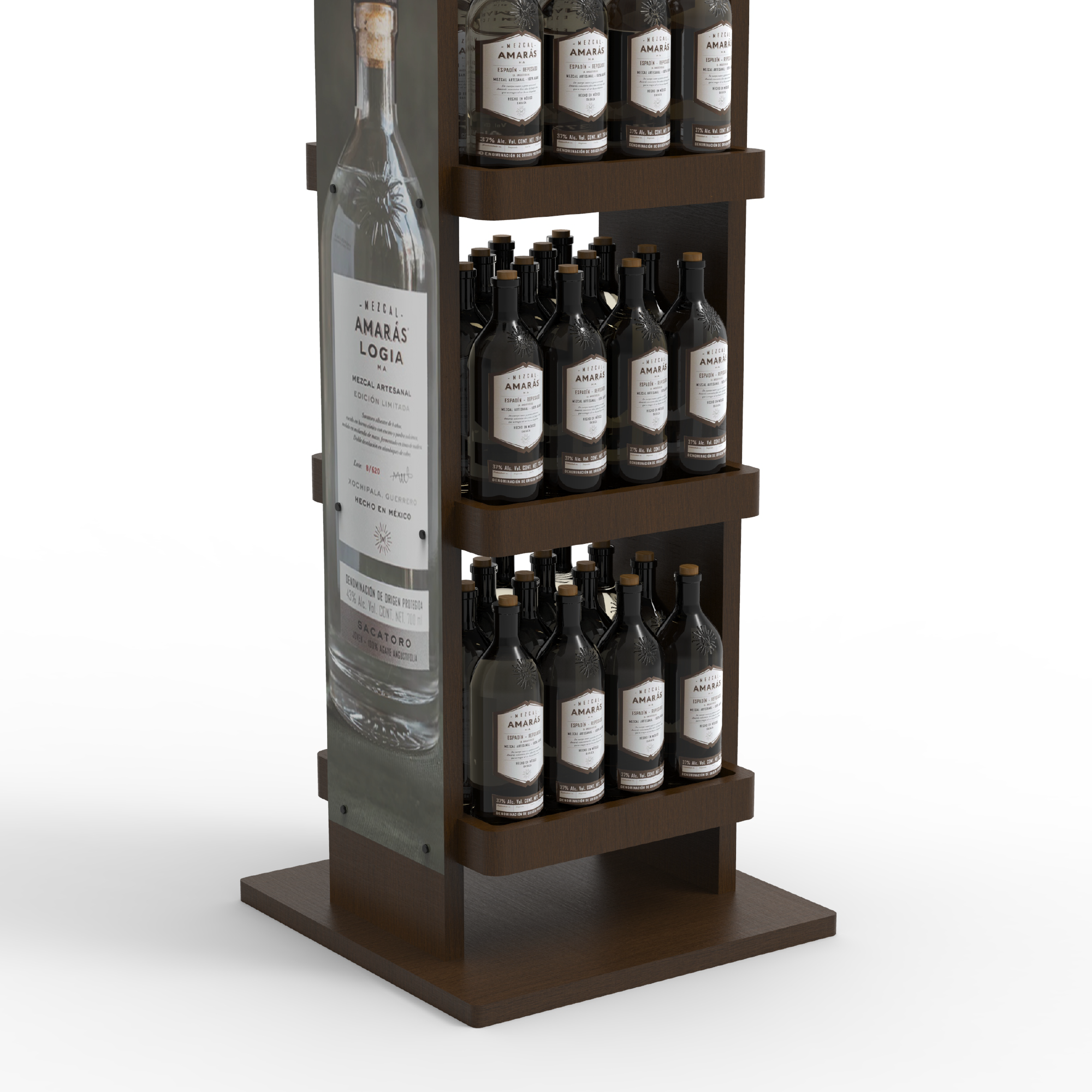 Customizable Red Wine and Beverage Wooden Display Stand Three-layer Display Rack for Store Use — view 6