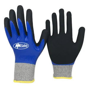 NMSAFETY Nivel 5 Guantes a prueba de cortes Guantes resistentes a cortes Construcción Industrial NBR Guantes DE TRABAJO antideslizantes recubiertos - Product Image 1