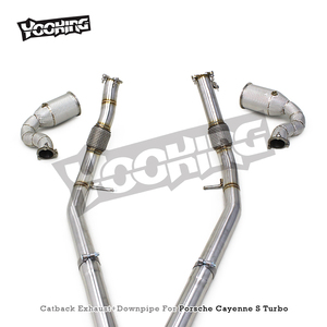 Sistema di Scarico Catback OBM per <span class=keywords><strong>Porsche</strong></span> <span class=keywords><strong>Cayenne</strong></span> S <span class=keywords><strong>Turbo</strong></span> 2.9T, Downpipe ad Alto Flusso in SUS304, Silenziatore con Valvola Elettronica - Product Image 2