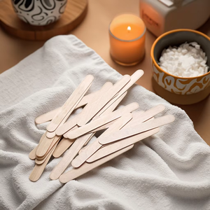 100 pezzi Per la cura della pelle Per la rimozione dei capelli in legno bastoncini di cera usa e getta spatole di legno Per la ceretta - Product Image 2