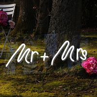 Letrero de Neón Personalizado de Mr and Mrs, Hecho a Mano, Feliz Cumpleaños, Letrero Acrílico LED de Felicidad Eterna para Interiores, Hogar, Bodas