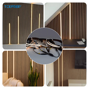 Flexible Black LED Strip <b>Light</b> 3000K for Wood Slat Wall <b>Panel</b> Acoustic Lighting Low Voltage 24V COB Strip - Product Image 1