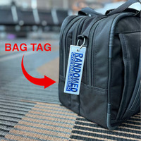 Vente en gros d'usine Porte-clés RANDOMED CREWMEMBER, étiquette en tissu personnalisée avec logo, broderie, porte-clés tressé, étiquette de bagage