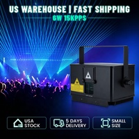 Almacén en EE. UU., Sin Impuestos, Luz Láser de 6w con Efecto de Animación RGB, Iluminación de Efectos para Escenarios