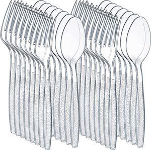 Factory Direct Hot Sale Heavy Duty Transparent clear <strong>Plastic</strong> <strong>Cutlery</strong> Disposable High Quality PS Material <strong>Plastic</strong> Spoons Forks