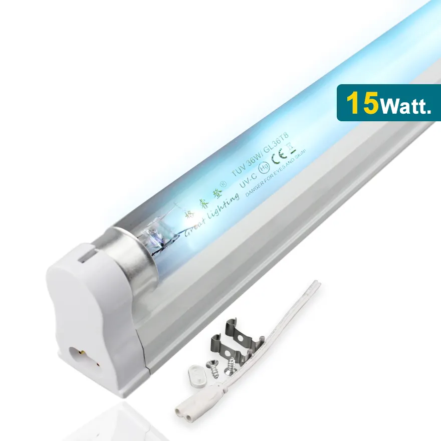 High Quality UV Lamp 18inch T8 15W UVC Germicidal Lamp with Ozone