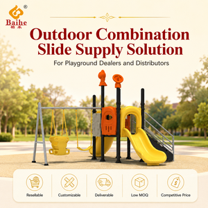 Structure de jeu extérieure multi-<span class=keywords><strong>tours</strong></span> pour enfants avec toboggan tubulaire <span class=keywords><strong>orange</strong></span>, panneaux d'activités et pont pour parcs - Product Image 1