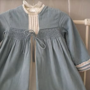 Pretty Design Cute Baby Smoked Toddle 2-Piece Floral Dress-100% Cotton Summer with <b>Covered</b> Buttons-2019 - Product Image 3