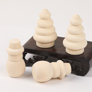 Adornos de madera con forma de árbol de Navidad y muñeco de nieve sin terminar para decoración DIY de interior - Product Image 1