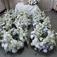 IFG Best Seller Boules de fleurs artificielles blanches et bleues pour centre de table de mariage et décoration de fête