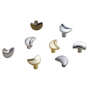 Leather Crescent Moon Cabinet Handle Single Hole Die Casting Durable Furniture <b>Knob</b> - Product Image 3