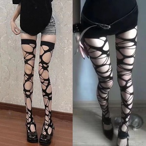 Punk Gothic <b>Fishnet</b> Socks Women Hollowed Out Transparent Sexy Leggings Y2K Style Regular Fit Youth Fashion - Product Image 2