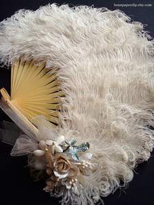 Abanico <span class=keywords><strong>de</strong></span> Mano con Plumas <span class=keywords><strong>de</strong></span> Pavo Real Naturales para Mujer, Ideal para Fiestas <span class=keywords><strong>de</strong></span> Té, Eventos Festivos, Baile, Bodas y como Accesorio Decorativo - Product Image 5