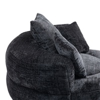Canapé Moderne Minimaliste Monoplace Rond en Coton Élastique, Tissu Chenille pour Salon, Triple Coussin, Design de Rangement Sous Vide, Velours