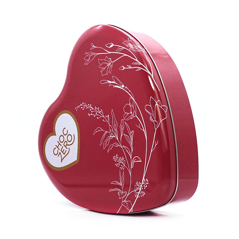 Jolie Élégance Mini Rouge en Forme De Coeur En Or De Mariage Cadeau Boîte En Fer Blanc Pour Bonbons Au Chocolat