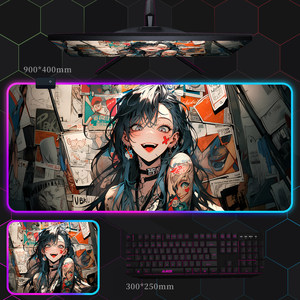 Tapis de Souris et <span class=keywords><strong>Clavier</strong></span> XXL Manga RGB Écologique Imperméable <span class=keywords><strong>avec</strong></span> Bords Cousus – En Stock pour Anime, Esports et Vente en Gros - Product Image 4
