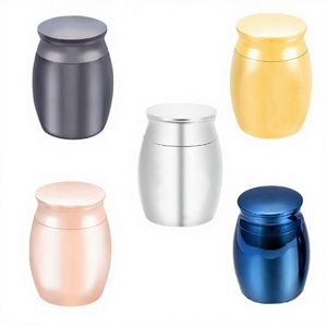 Modern Teardrop Stainless Steel Pet <b>Urn</b> Airtight Keepsake Jar for Dogs <b>Cats</b> in Gray Silver Gold Rose Gold Blue - Product Image 2