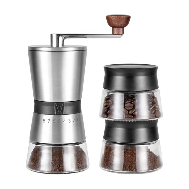 Manual Coffee Grinder Set Professional with Adjustable Scales Bean Grinder Bur Hand Coffee Mill