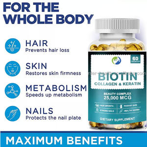 Cápsulas de Gel Suave de Colágeno con D-biotina Ausreson, Vitaminas y Suplementos para Cabello, Piel y Uñas, Cápsulas de Gel Suave de Colágeno y Biotina para el Cabello - Product Image 3