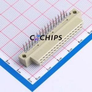 9001-38321C00A DIN41612 Connector Bent Lead Through Hole,P=2.54mm Connector 32P 2 2.54mm Right Angle Insert - Product Image 1