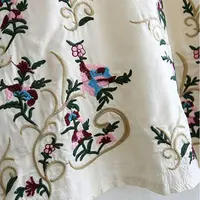 Vestido corto femenino informal de algodón con bordado bohemio para primavera, minivestido ligero Stb-366 mujer, corte holgado, 100%