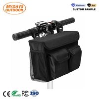 Mydays Panier de rangement multi-poches à suspendre à l'avant pour scooter électrique et vélo, avec pochette pour ordinateur portable et porte-gobelet