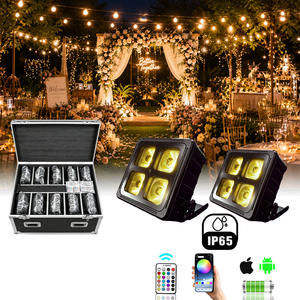Akku-betriebene 4x20W IP65 RGBWA Warmweiße B22 Smartbat Par LED DMX512 Uplights für Hochzeit Party DJ <span class=keywords><strong>Disco</strong></span> Bühnenbeleuchtung - Product Image 1