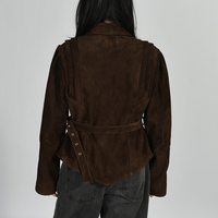 Veste de moto en cuir véritable de mouton, modèle court, de luxe, avec ceinture, pour femme, printemps-automne, personnalisable, en cuir souple, vente en gros, fournisseur