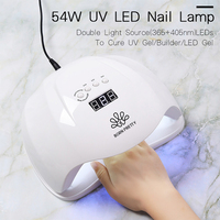 BORN PRETTY 54W Lampe à ongles en gel à séchage rapide de couleur blanche Lampe à DEL UV à séchage rapide pour salon à domicile