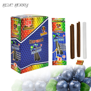Blue berry Cigar paper Box Packaging Slow Burning Brown Hemp Paper Custom Design Pre Roll Cones