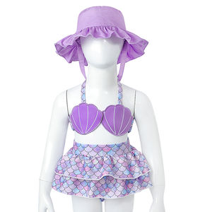 <span class=keywords><strong>Petite</strong></span> fille mignon Bikini et chapeau ensemble sirène personnalisé à volants <span class=keywords><strong>maillot</strong></span> <span class=keywords><strong>de</strong></span> <span class=keywords><strong>bain</strong></span> enfants correspondant maillots <span class=keywords><strong>de</strong></span> <span class=keywords><strong>bain</strong></span> enfant en bas âge filles maillots <span class=keywords><strong>de</strong></span> <span class=keywords><strong>bain</strong></span> - Product Image 2
