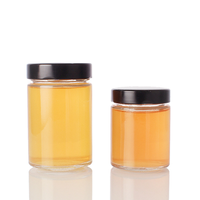 Bocal vide rond transparent de 4oz, 8oz, 12oz, 20oz, récipient alimentaire en verre avec couvercle métallique profond pour la Sauce, la confiture de miel et le cornichon