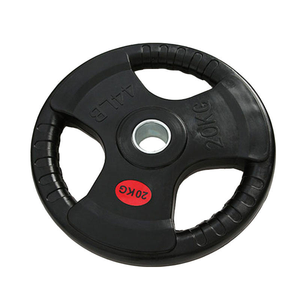 Discos de Pesas de Hierro Fundido Recubiertos de Goma con Tres Agarres, Compatibles con Barras Universales, Tamaños Estándar para Gimnasio en Casa - Product Image 5