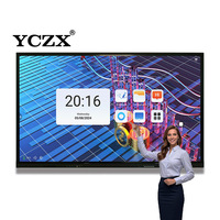 Papan Tulis Pintar Edukatif 75" Layar Sentuh Monitor Smart TV Tampilan 4K untuk Sekolah dan Kantor
