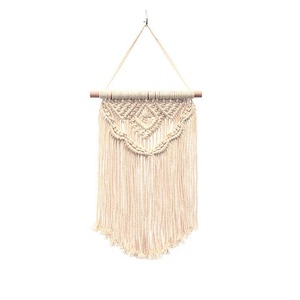 Tenture murale personnalisée bohème au design complexe en corde de coton pur tapisserie blanche ambiance rétro-élégante pour l'amélioration de la chambre à coucher - Product Image 3