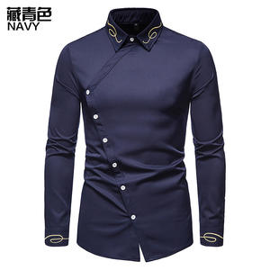 Chemises blanches pour hommes, <span class=keywords><strong>chemise</strong></span> veste <span class=keywords><strong>homme</strong></span>, produits <span class=keywords><strong>tendance</strong></span> <span class=keywords><strong>2022</strong></span>, <span class=keywords><strong>chemise</strong></span> sociale à manches longues à boutons obliques irréguliers pour hommes, <span class=keywords><strong>chemise</strong></span> habillée - Product Image 6