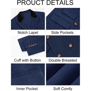 2025เสื้อโค้ทเข้ารูปพอดีตัวสำหรับฤดูหนาวของผู้ชายเสื้อโค้ทแบบลำลองมีปกกระดุมสองแถวพร้อมพิมพ์ลายตกแต่งเสื้อคลุมยาวให้ความอบอุ่น - Product Image 4