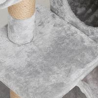 Arbre à chat de luxe avec condo, structure d'escalade en bambou enveloppée de corde de sisal naturelle, jouets pour petit chat