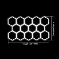 KCX 2026 Lámpara LED Hexagonal de Panal para Detallado Automotriz, Luz de Techo de 6500K con 14 Rejillas, Ideal para Talleres - ¡Gran Venta!