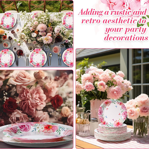 Bán Buôn Tùy Chỉnh Thiết Kế Hoa Hồng Ưa Thích Bộ Đồ Ăn Giấy Dùng Một Lần Đồ Ăn Cho Các Bên OEM Tùy Chỉnh Kích Cỡ - Product Image 5