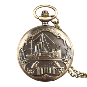 Montre de poche à cadran à quartz antique en acier inoxydable, boîtier rond, collier pour hommes, design <span class=keywords><strong>Corsair</strong></span>, cadeau de Noël pour adolescents - Product Image 2