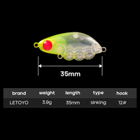 Leurre de pêche dur OEM 35mm 3.9g, type crayon coulant, mini-insecte, avec bille d'acier fixe, pour truite, matériel de pêche artificiel