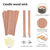 Lot de 100 mèches de bougie en bois naturel écologiques en spirale pour la fabrication de bougies