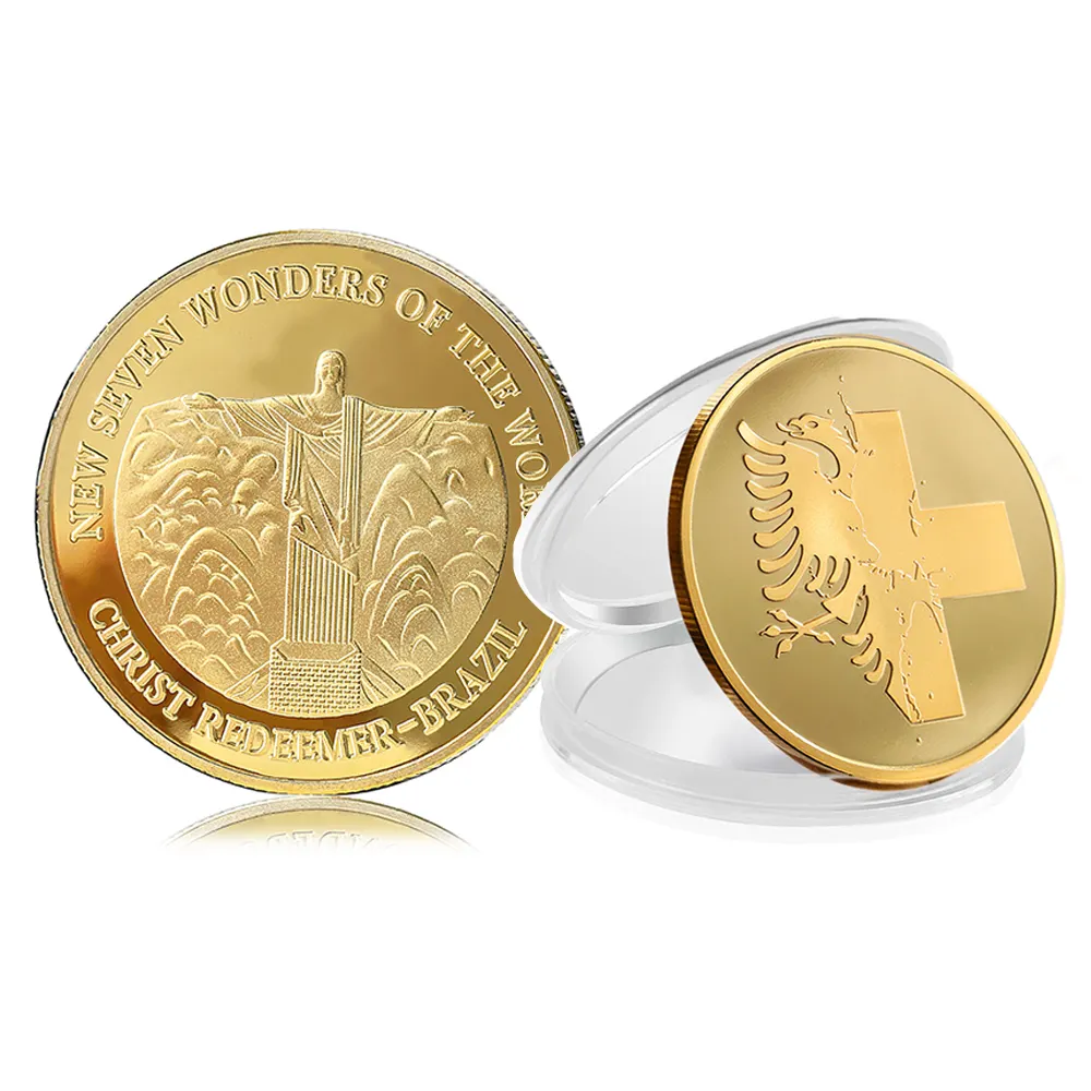 Promotional Custom Logo Shiny Gold Silver Angel Challenge Coins Custom Euro Coins Commemorative Metal Coin