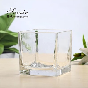 ZT-227 गर्म बिक्री वेडिंग गृह सजावट सस्ती कीमत के साथ वर्ग स्पष्ट गिलास फूलदान - Product Image 3