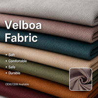 Tissu en velours uni doux personnalisé de haute qualité, 100% polyester, tissu en velboa